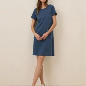 Pact 100% organic softspun tee dress in French Navy, size medium